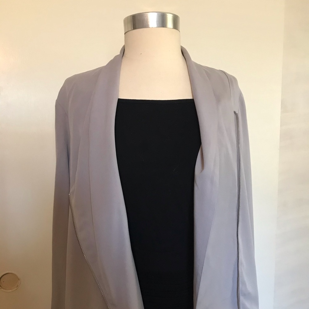 Trouve light gray Moto Asymmetrical jacket